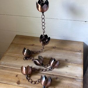 Cooper color tulip rain chain decor